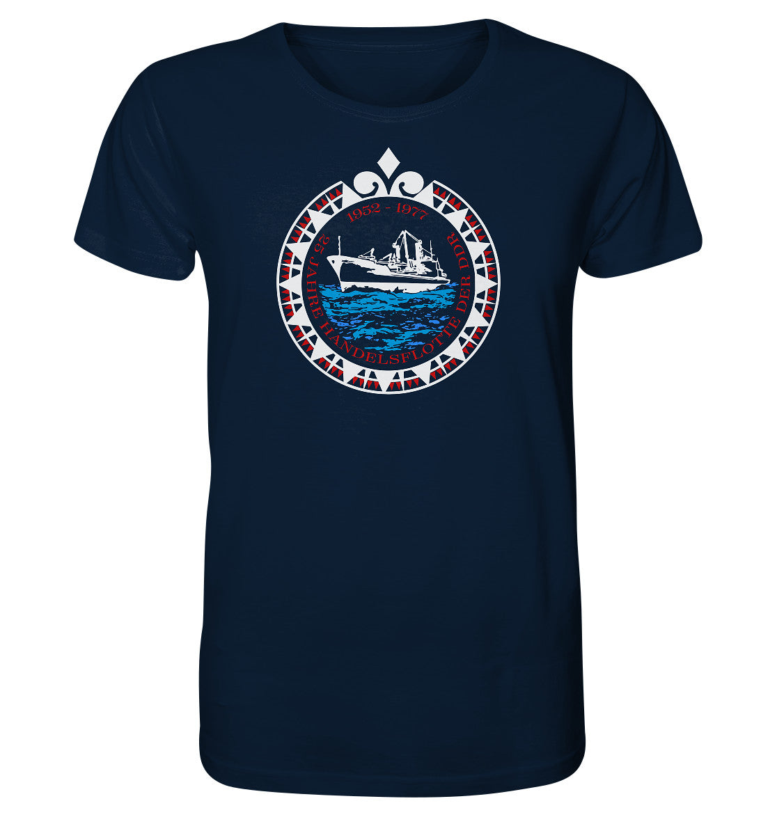 ORGANIC BIO SHIRT UNISEX • 25 JAHRE HANDELSFLOTTE DER DDR - dunkel