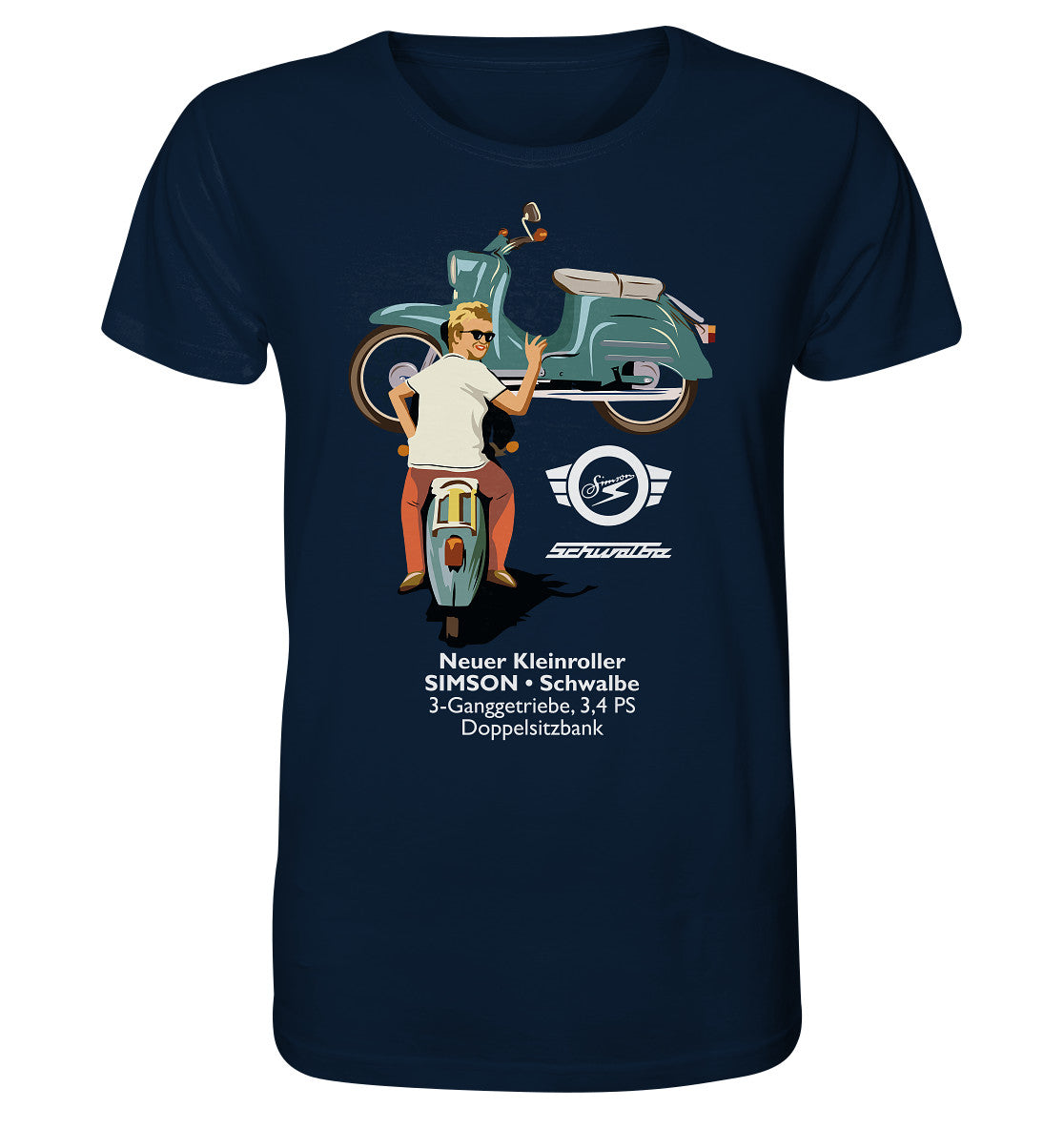 ORGANIC BIO SHIRT UNISEX • SIMSON SCHWALBE - ORIGINAL WERBUNG 1964 - PLAKAT
