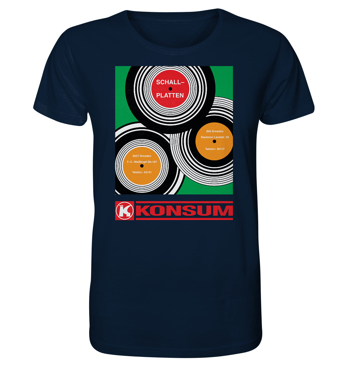 ORGANIC BIO SHIRT UNISEX • KONSUM SCHALLPLATTEN DRESDEN