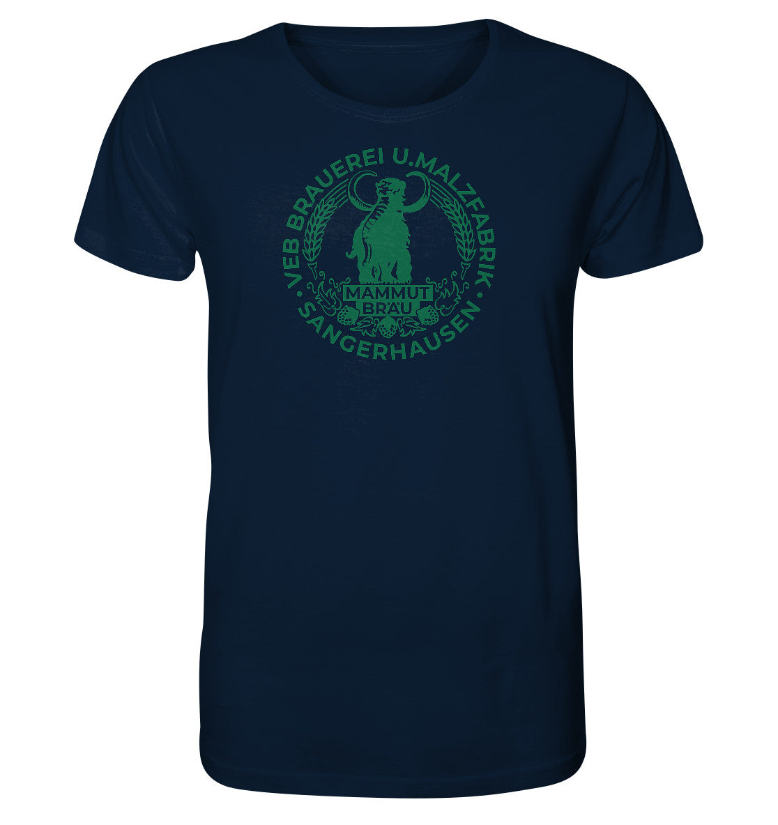 ORGANIC BIO SHIRT UNISEX • VEB BRAUEREI SANGERHAUSEN - MAMMUT BRÄU monochrom