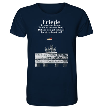 ORGANIC BIO SHIRT UNISEX • FRIEDE IN UNSEREM LANDE! (DDR-ORIGINAL-PLAKAT)