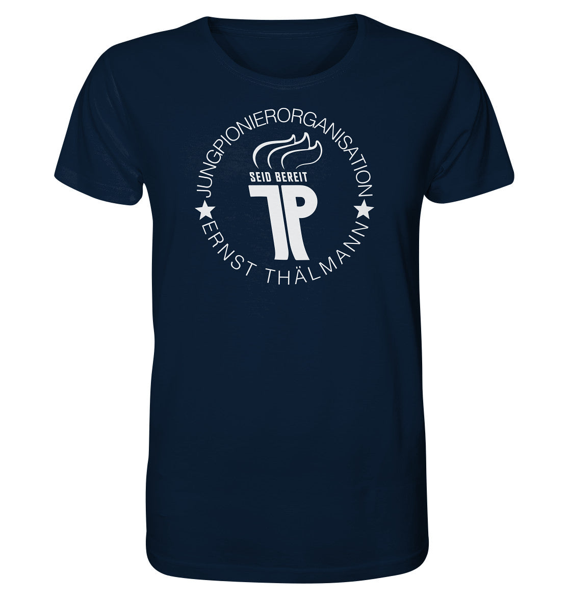 ORGANIC BIO SHIRT UNISEX •  JUNGE PIONIERE - LOGO DUNKEL
