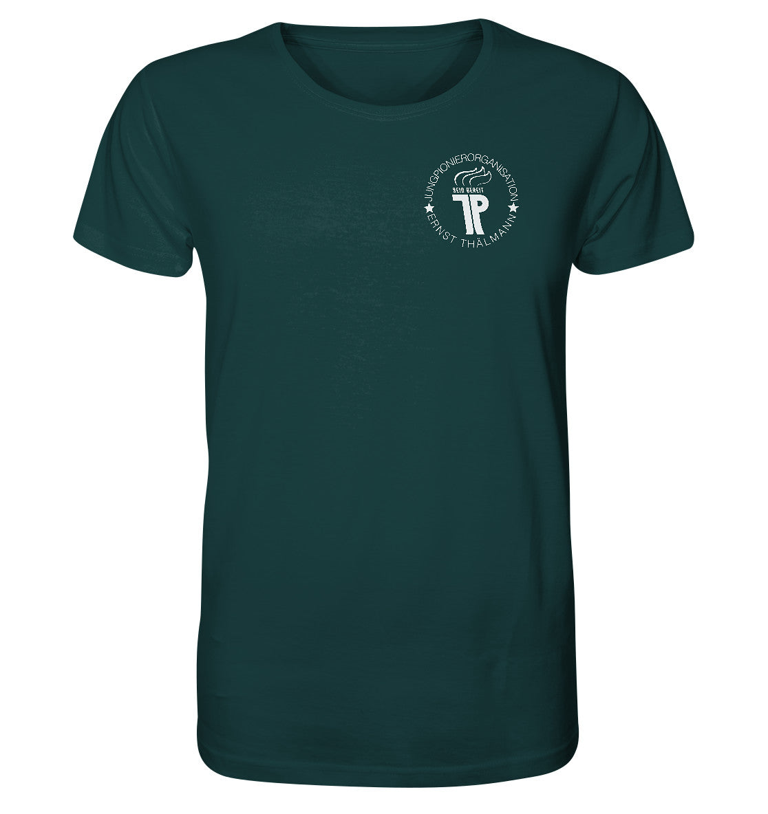 ORGANIC BIO SHIRT UNISEX • JUNGE PIONERE BRUST BADGE - dunkel