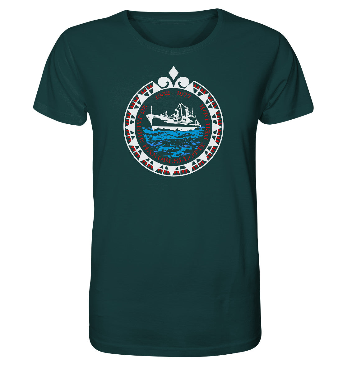 ORGANIC BIO SHIRT UNISEX • 25 JAHRE HANDELSFLOTTE DER DDR - dunkel
