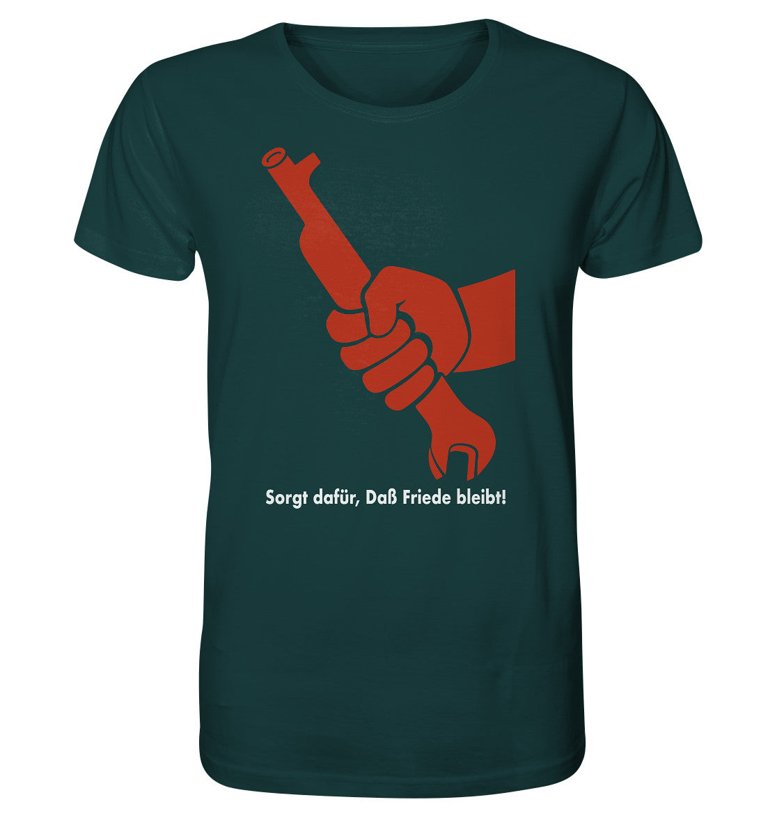 ORGANIC BIO SHIRT UNISEX • SORGT DAFÜR, DASS FRIEDE BLEIBT - DDR-PLAKAT 1982