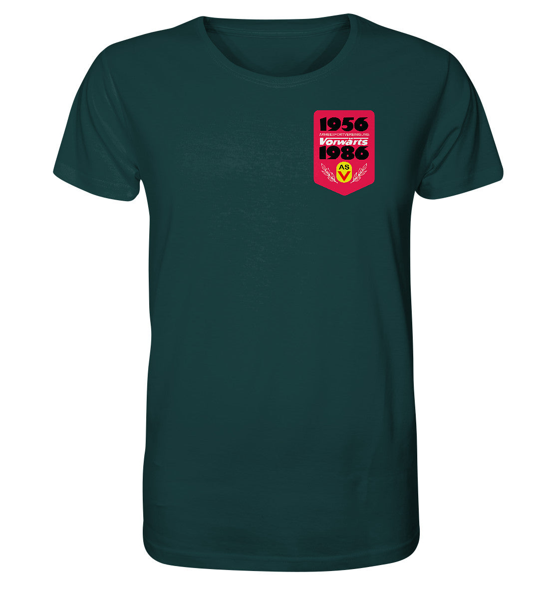 ORGANIC BIO SHIRT UNISEX • ARMEESPORTVEREINIGUNG VORWÄRTS 1956-1986, BRUST BADGE