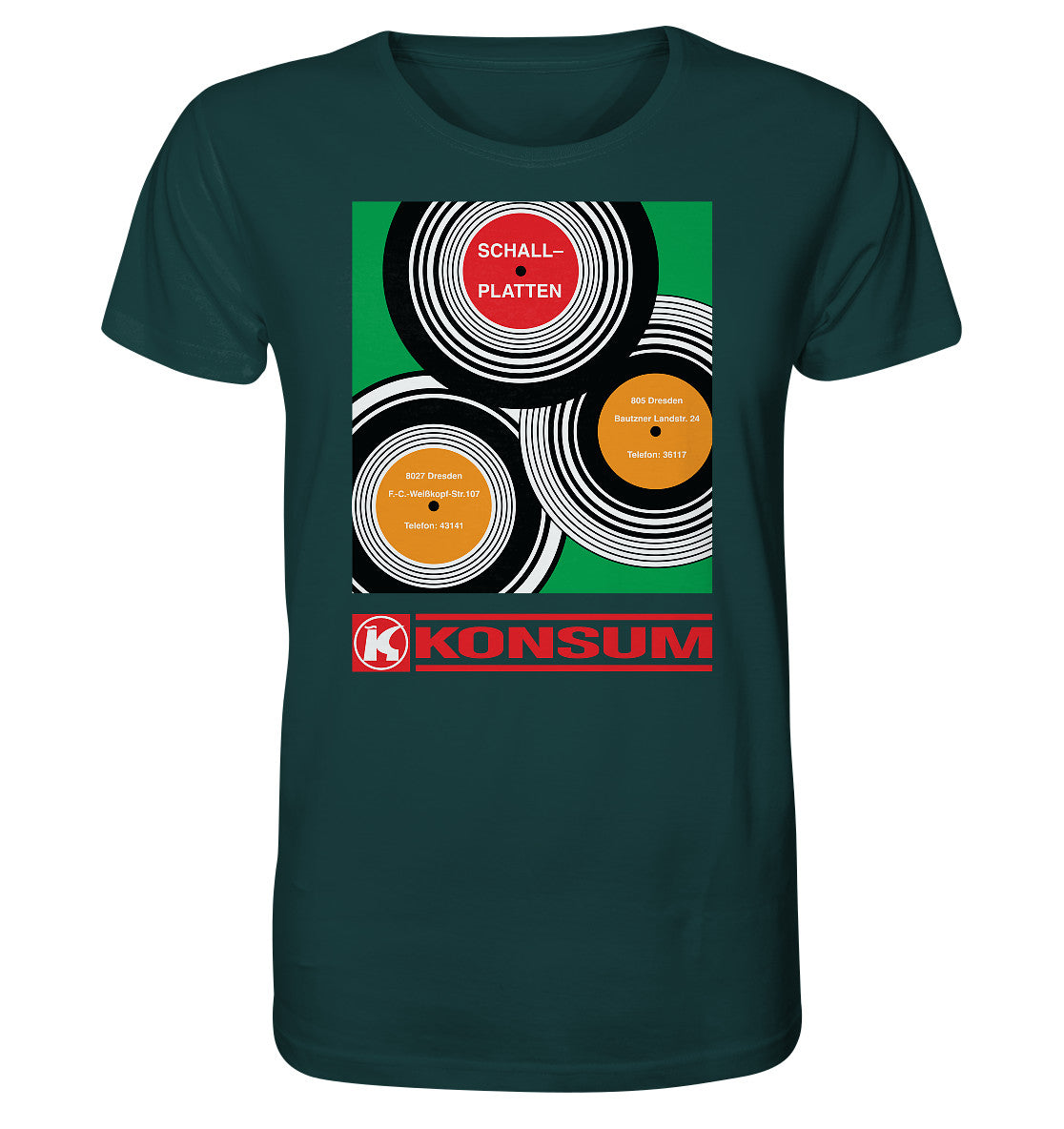 ORGANIC BIO SHIRT UNISEX • KONSUM SCHALLPLATTEN DRESDEN