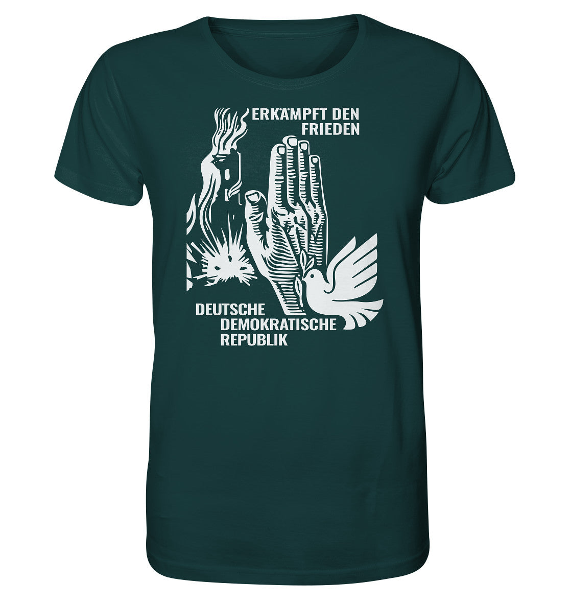 ORGANIC BIO SHIRT UNISEX • ERKÄMPFT DEN FRIEDEN - DDR BRIEFMARKE 8PF