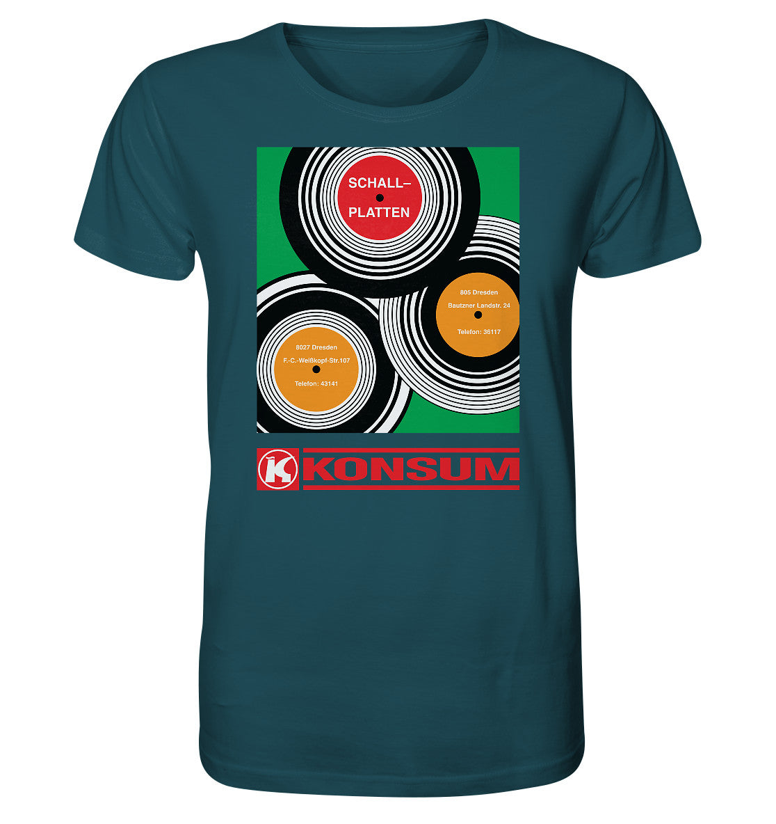 ORGANIC BIO SHIRT UNISEX • KONSUM SCHALLPLATTEN DRESDEN