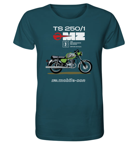 ORGANIC BIO SHIRT UNISEX • MZ TS 250 GRÜN (ORIGINAL DDR-PLAKAT)