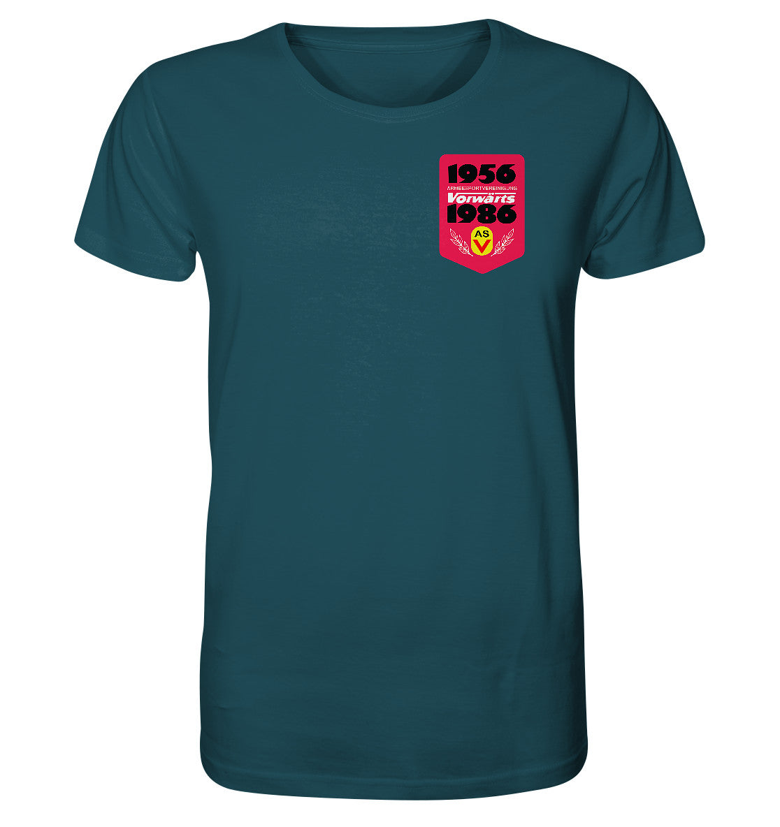 ORGANIC BIO SHIRT UNISEX • ARMEESPORTVEREINIGUNG VORWÄRTS 1956-1986, BRUST BADGE