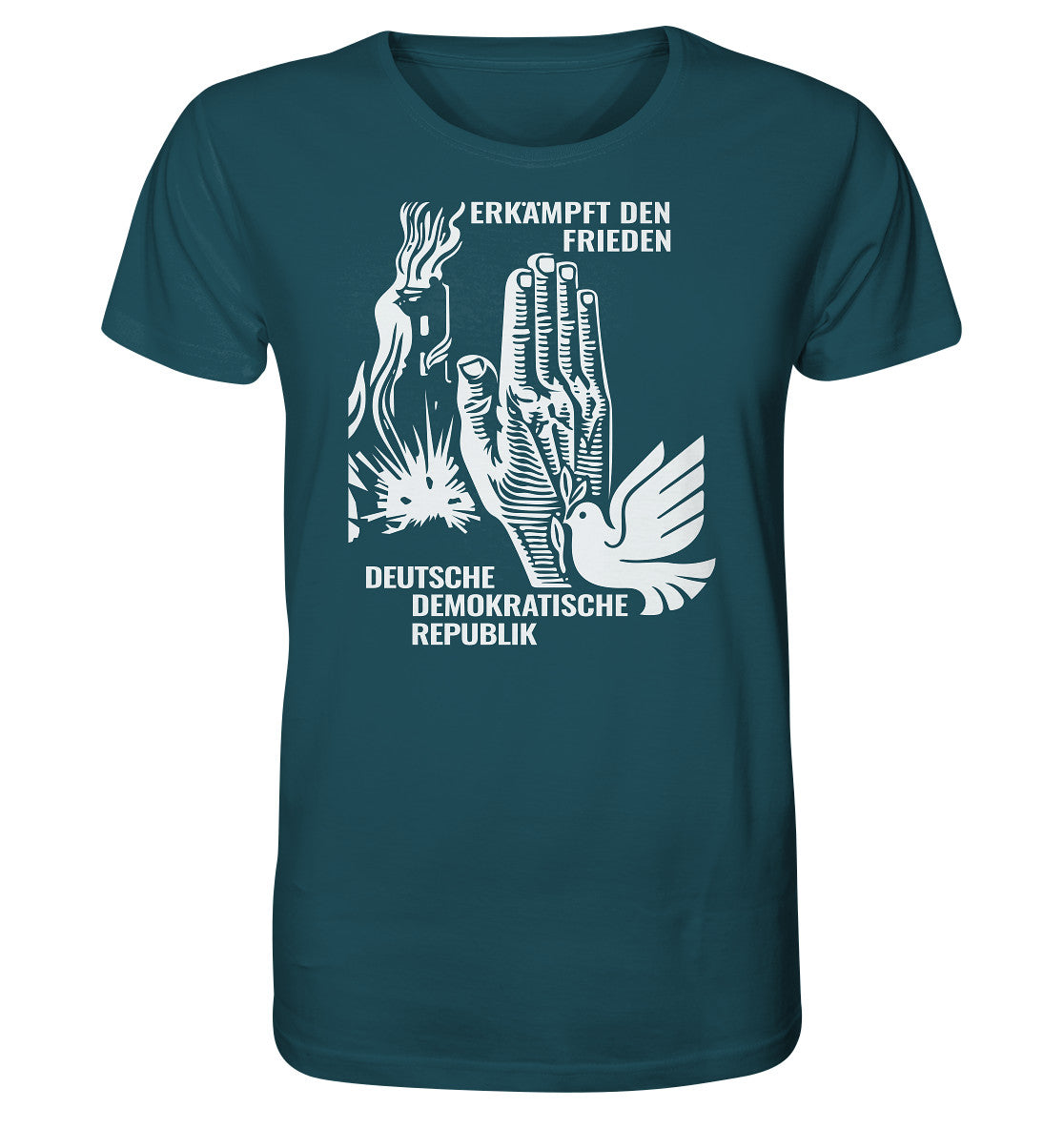 ORGANIC BIO SHIRT UNISEX • ERKÄMPFT DEN FRIEDEN - DDR BRIEFMARKE 8PF
