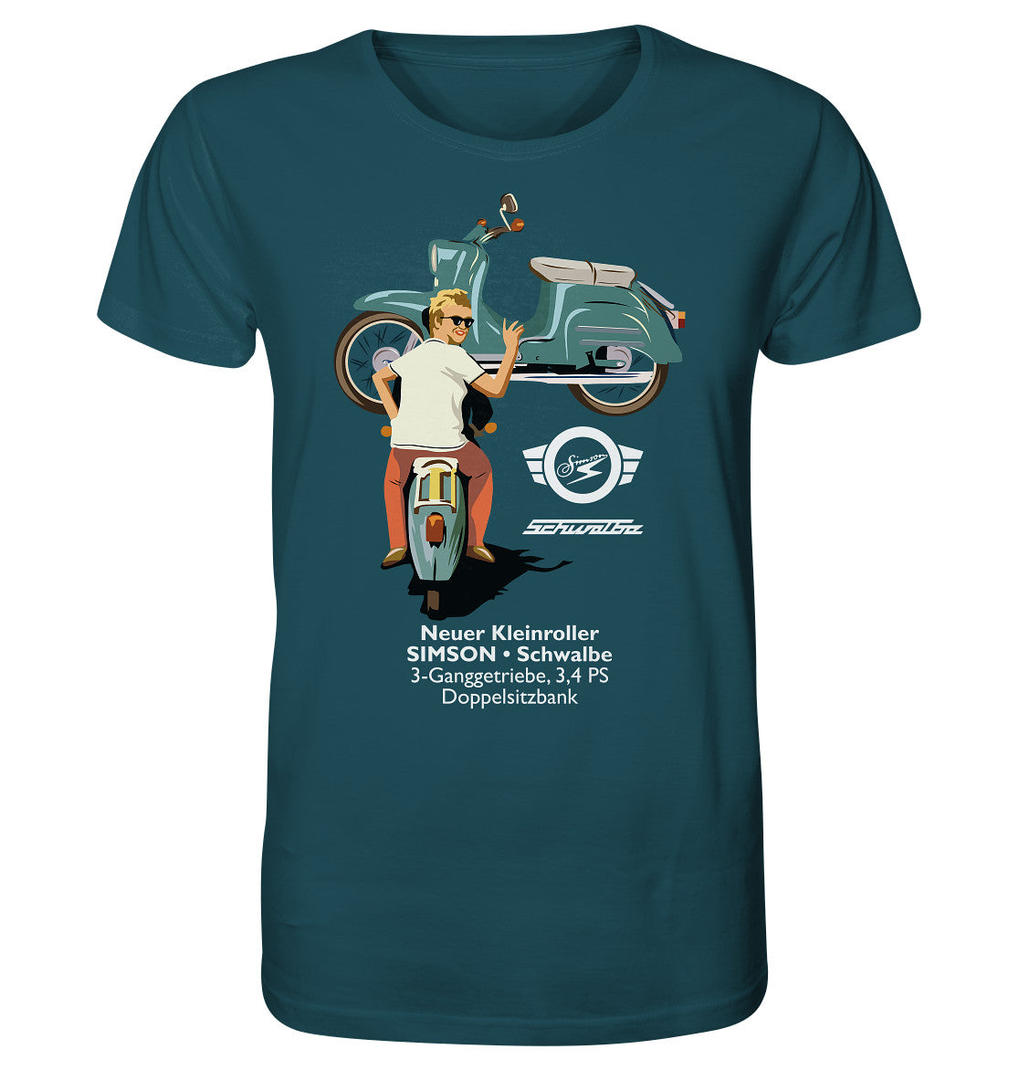 ORGANIC BIO SHIRT UNISEX • SIMSON SCHWALBE - ORIGINAL WERBUNG 1964 - PLAKAT