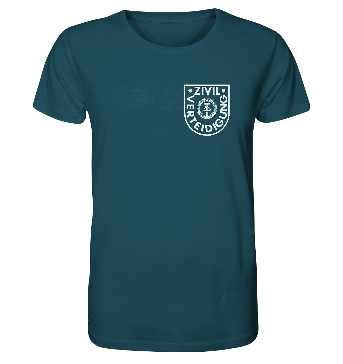 ORGANIC BIO SHIRT UNISEX • DR ZIVILVERTEIDIGUNG - BRUSTBADGE