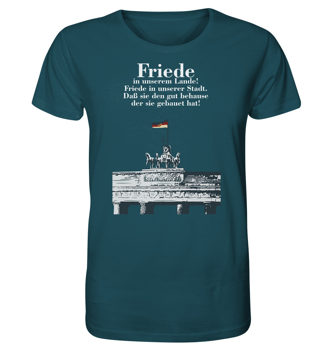 ORGANIC BIO SHIRT UNISEX • FRIEDE IN UNSEREM LANDE! (DDR-ORIGINAL-PLAKAT)
