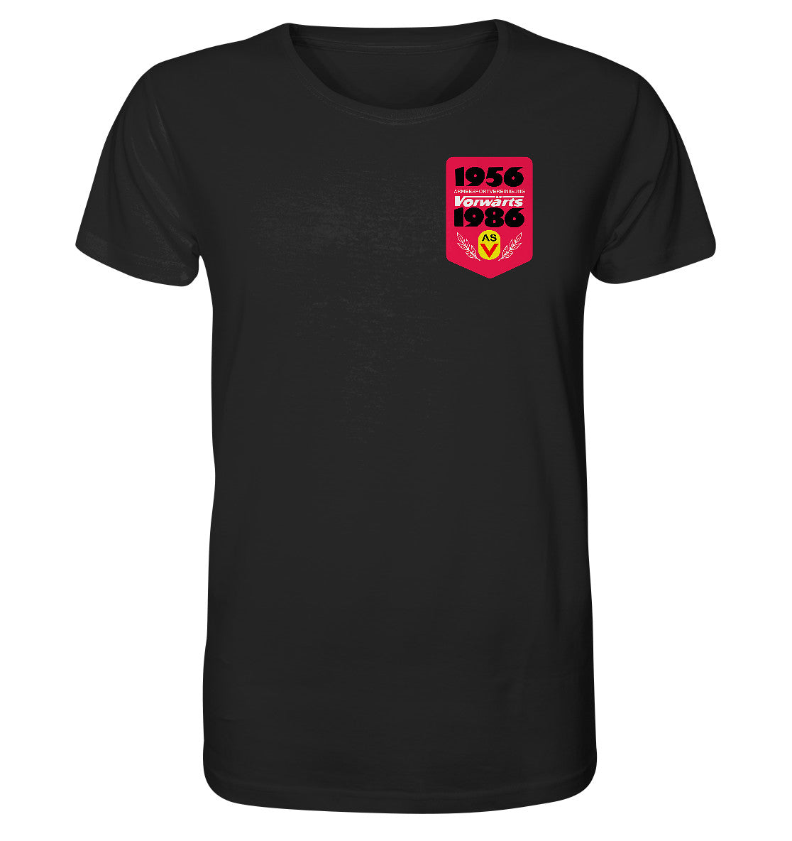 ORGANIC BIO SHIRT UNISEX • ARMEESPORTVEREINIGUNG VORWÄRTS 1956-1986, BRUST BADGE