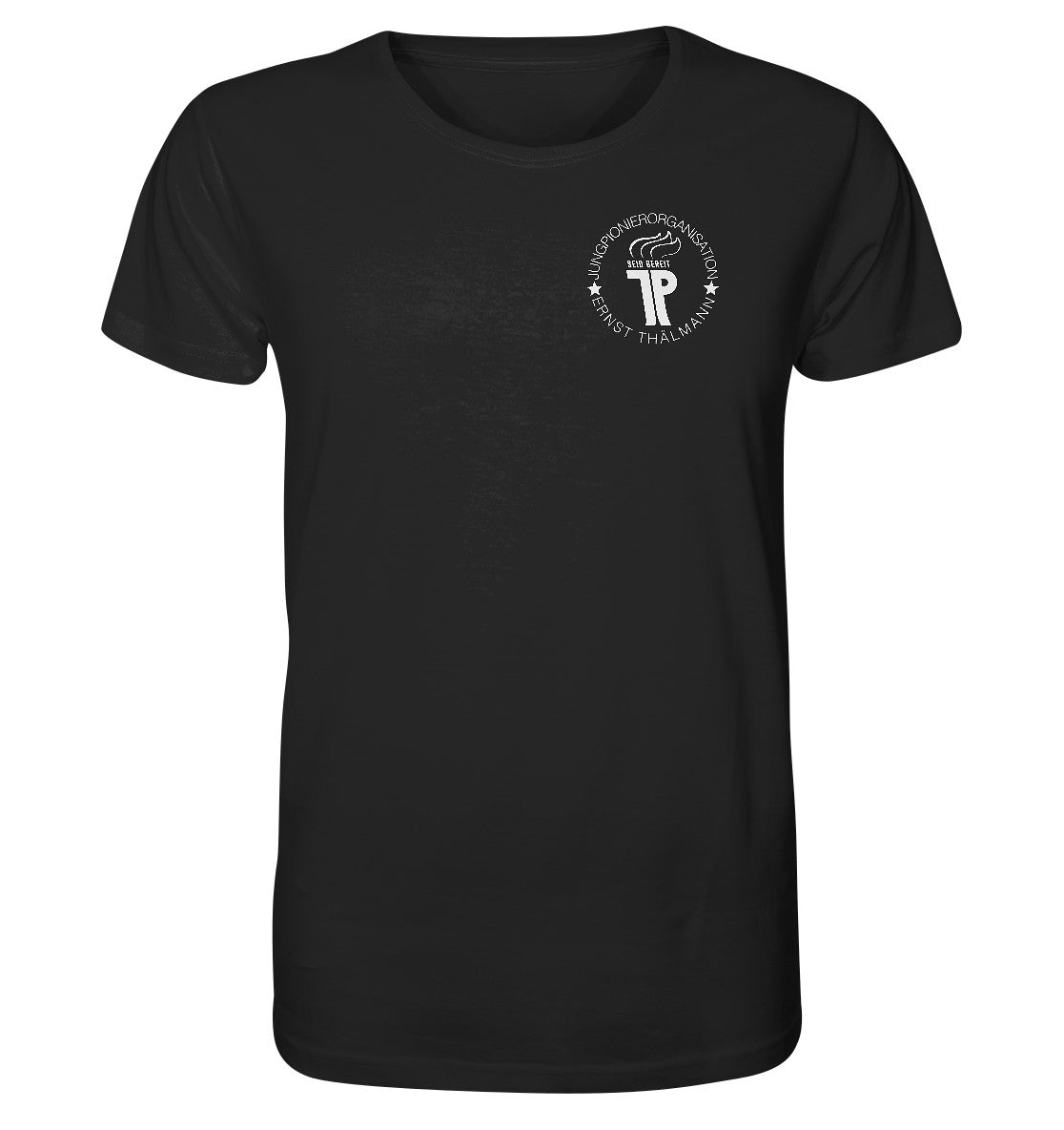 ORGANIC BIO SHIRT UNISEX • JUNGE PIONERE BRUST BADGE - dunkel