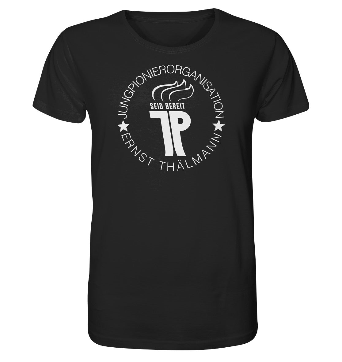ORGANIC BIO SHIRT UNISEX •  JUNGE PIONIERE - LOGO DUNKEL