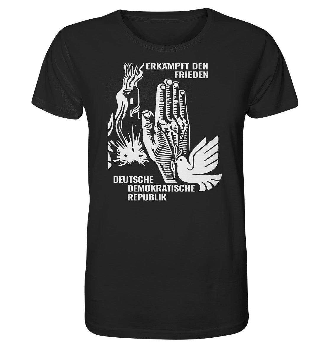 ORGANIC BIO SHIRT UNISEX • ERKÄMPFT DEN FRIEDEN - DDR BRIEFMARKE 8PF