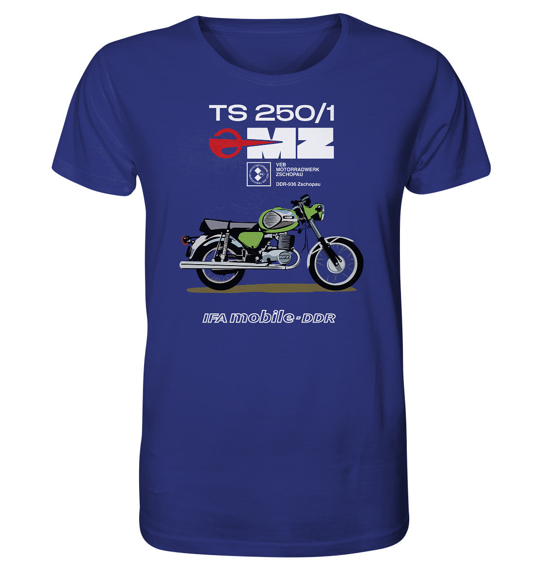 ORGANIC BIO SHIRT UNISEX • MZ TS 250 GRÜN (ORIGINAL DDR-PLAKAT)
