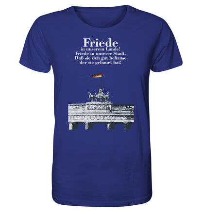 ORGANIC BIO SHIRT UNISEX • FRIEDE IN UNSEREM LANDE! (DDR-ORIGINAL-PLAKAT)