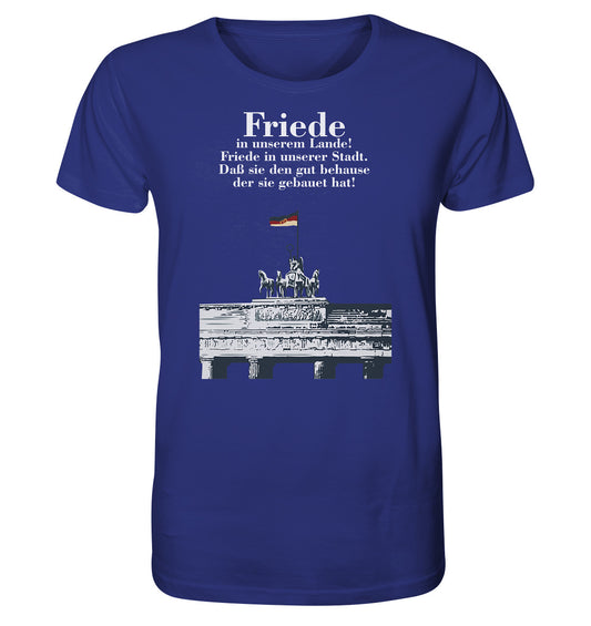 ORGANIC BIO SHIRT UNISEX • FRIEDE IN UNSEREM LANDE! (DDR-ORIGINAL-PLAKAT)