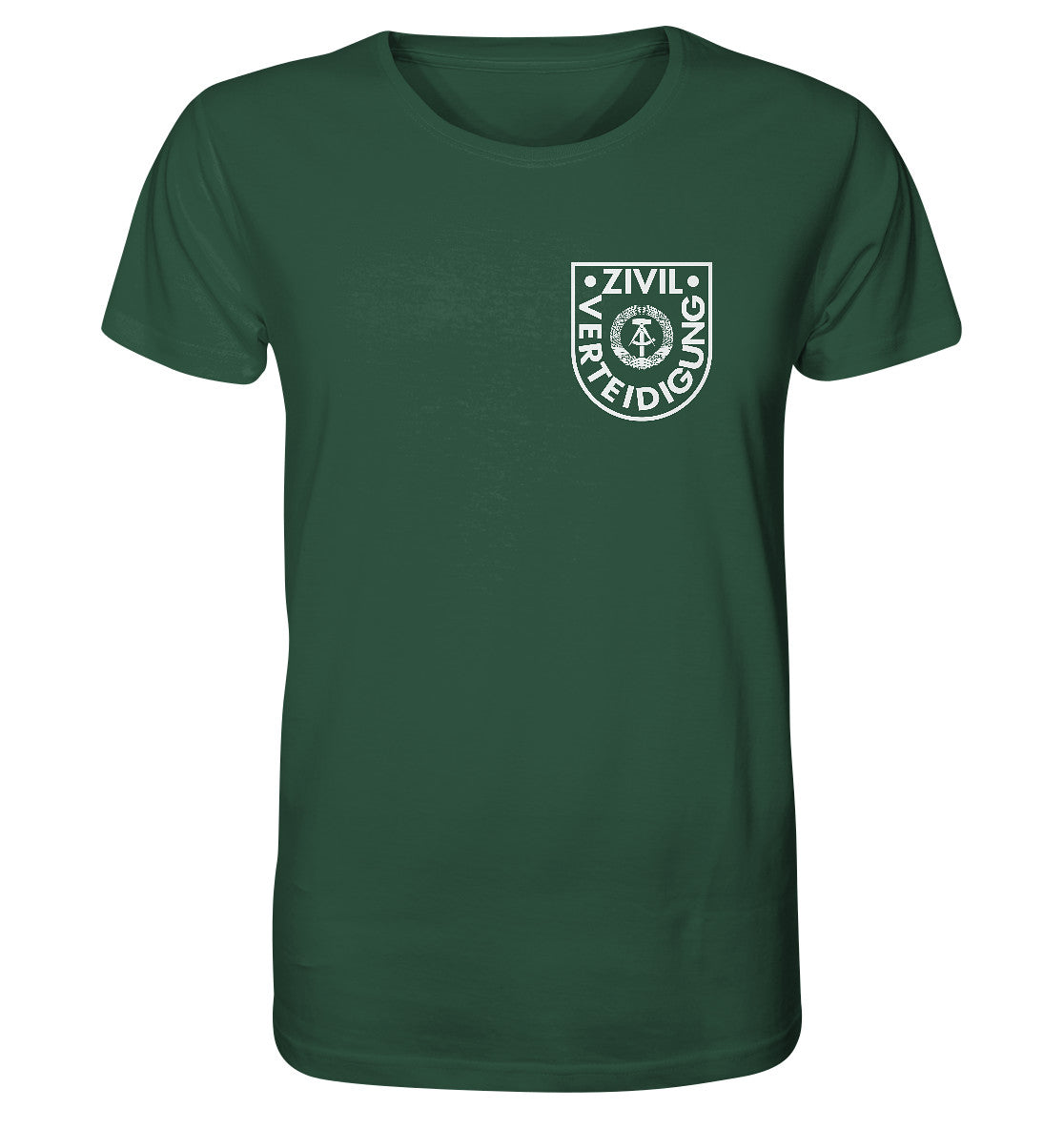 ORGANIC BIO SHIRT UNISEX • DR ZIVILVERTEIDIGUNG - BRUSTBADGE