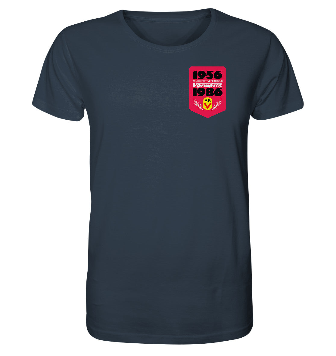 ORGANIC BIO SHIRT UNISEX • ARMEESPORTVEREINIGUNG VORWÄRTS 1956-1986, BRUST BADGE
