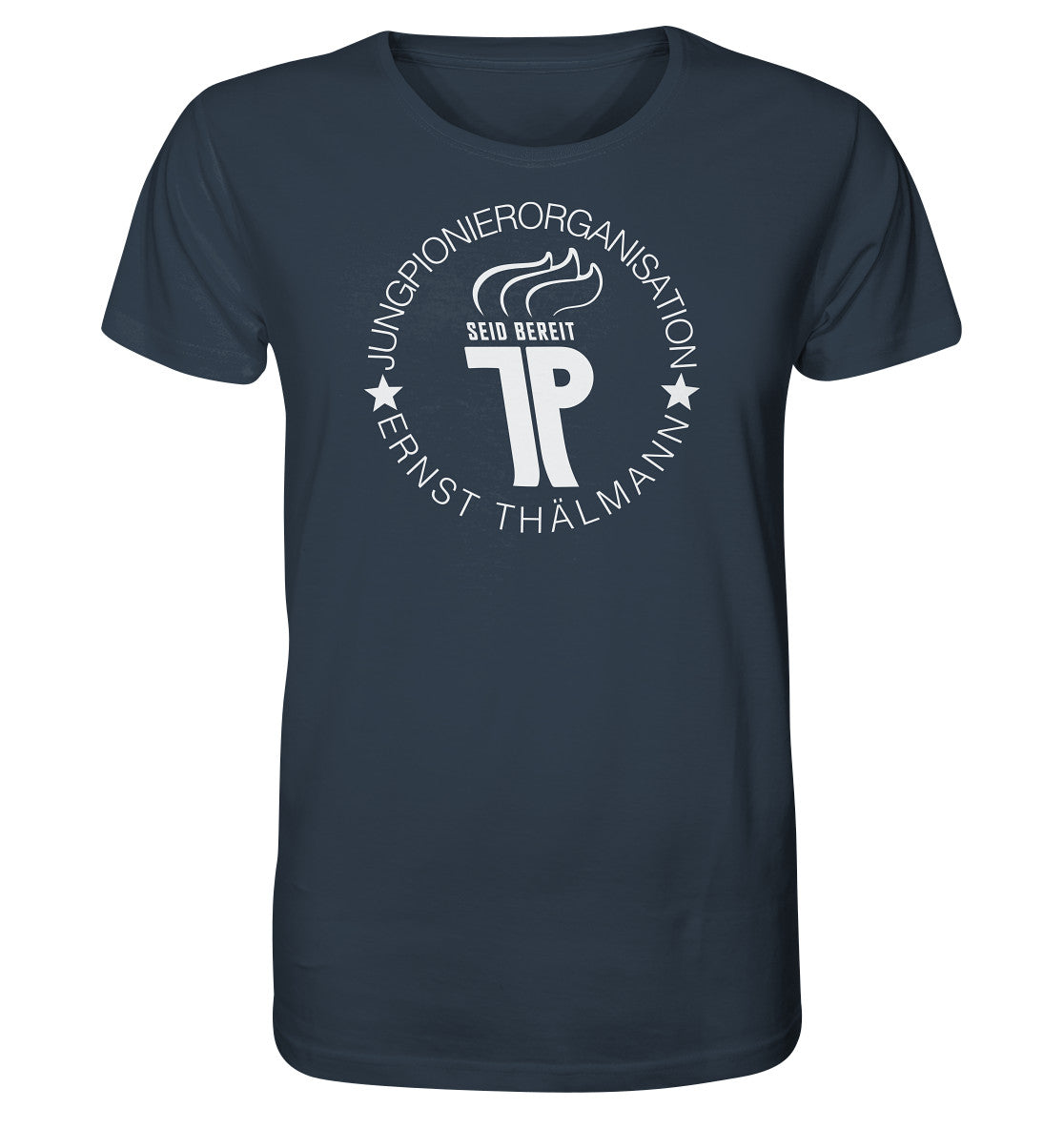 ORGANIC BIO SHIRT UNISEX •  JUNGE PIONIERE - LOGO DUNKEL
