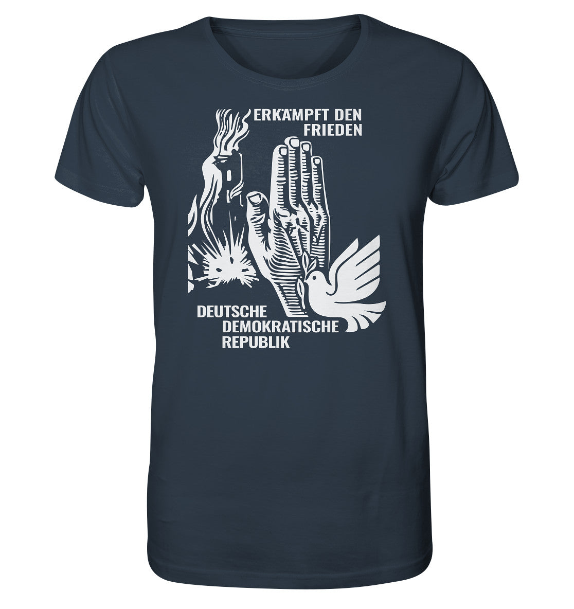 ORGANIC BIO SHIRT UNISEX • ERKÄMPFT DEN FRIEDEN - DDR BRIEFMARKE 8PF