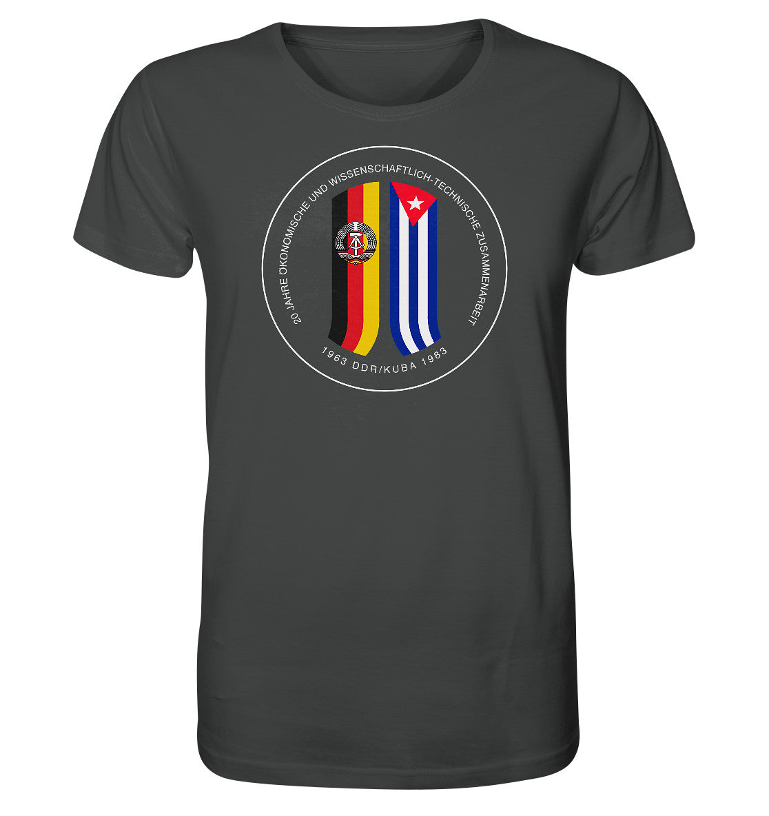 ORGANIC BIO SHIRT UNISEX • 20 JAHRE ZUSAMMENARBEIT DDR-KUBA
