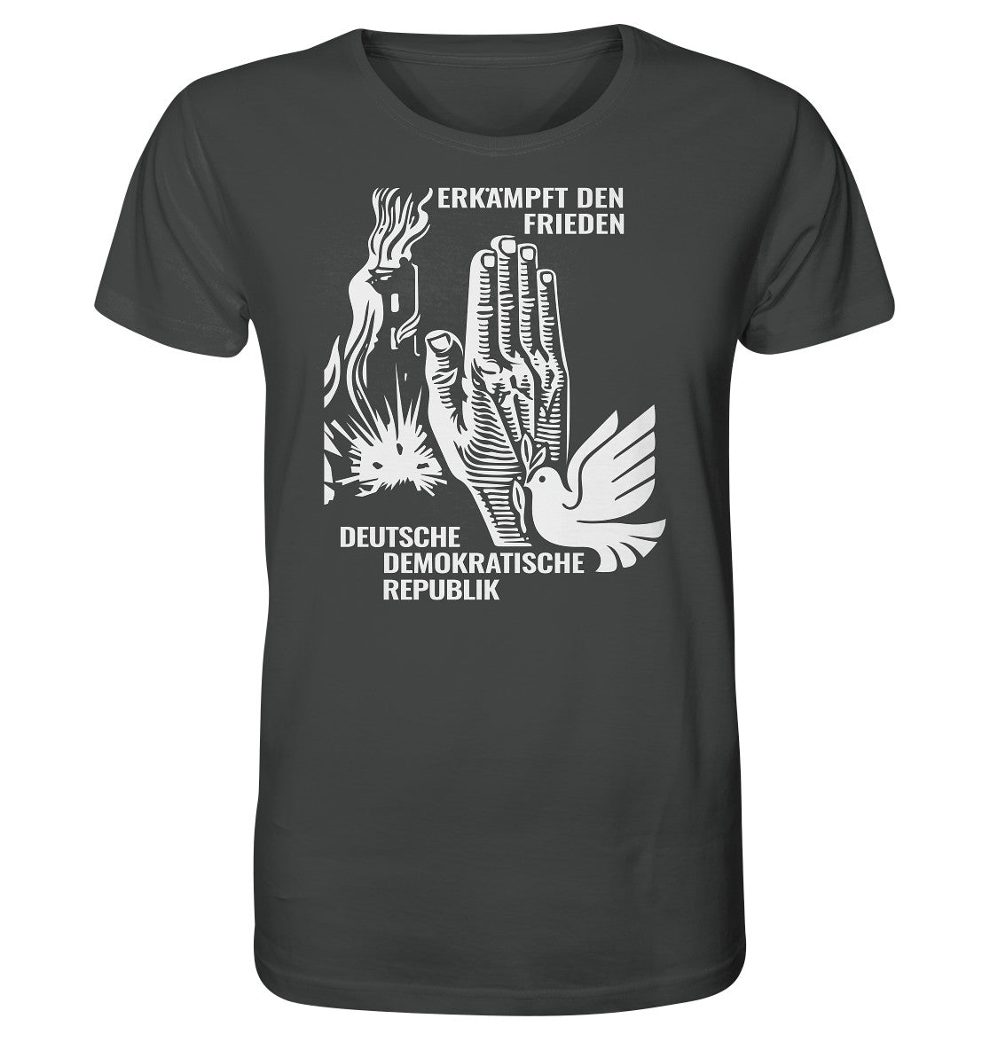 ORGANIC BIO SHIRT UNISEX • ERKÄMPFT DEN FRIEDEN - DDR BRIEFMARKE 8PF