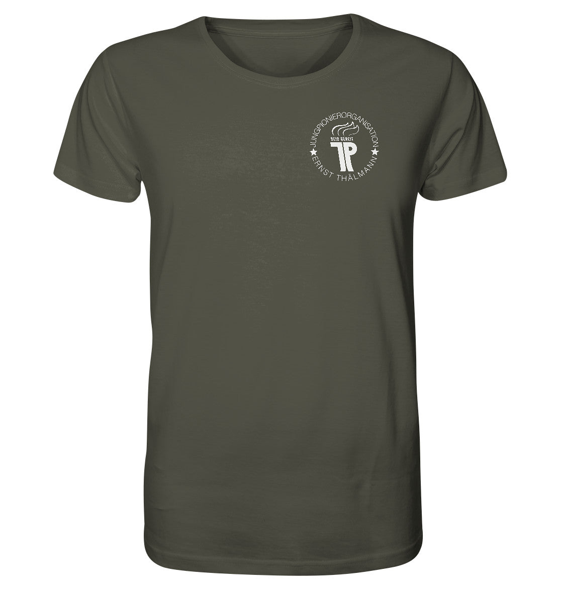 ORGANIC BIO SHIRT UNISEX • JUNGE PIONERE BRUST BADGE - dunkel