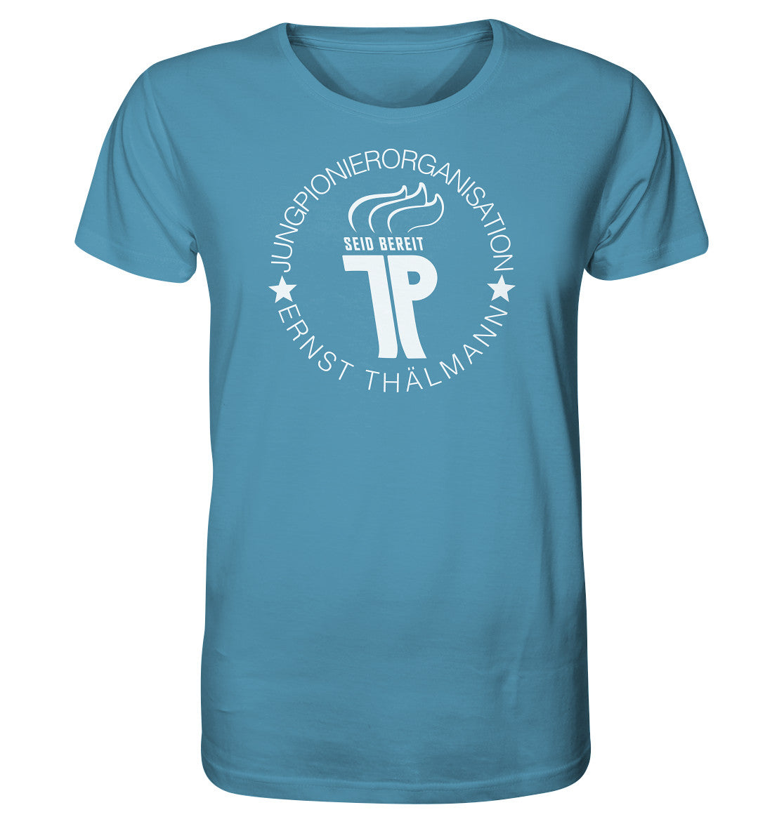 ORGANIC BIO SHIRT UNISEX •  JUNGE PIONIERE - LOGO DUNKEL