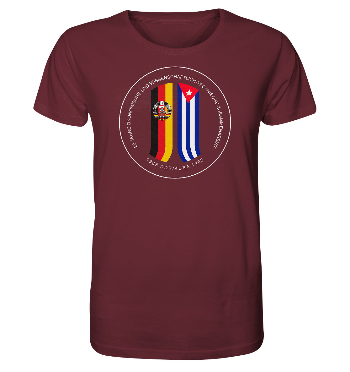 ORGANIC BIO SHIRT UNISEX • 20 JAHRE ZUSAMMENARBEIT DDR-KUBA