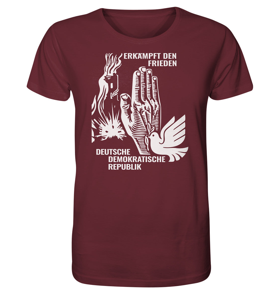 ORGANIC BIO SHIRT UNISEX • ERKÄMPFT DEN FRIEDEN - DDR BRIEFMARKE 8PF