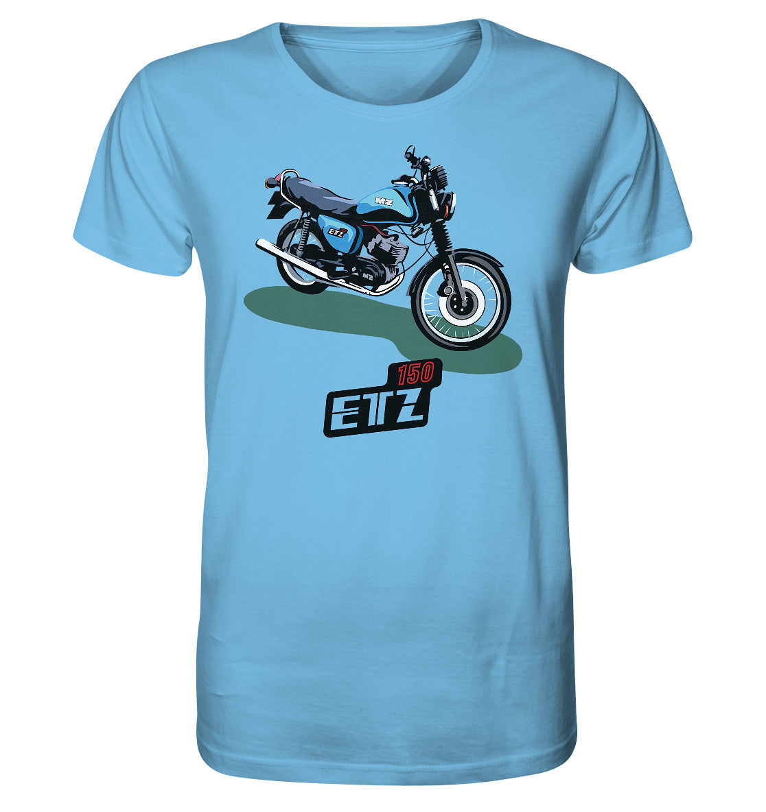 ORGANIC BIO SHIRT UNISEX • MZ ETZ 150 BLAU (ORIGINAL DDR-PLAKAT)