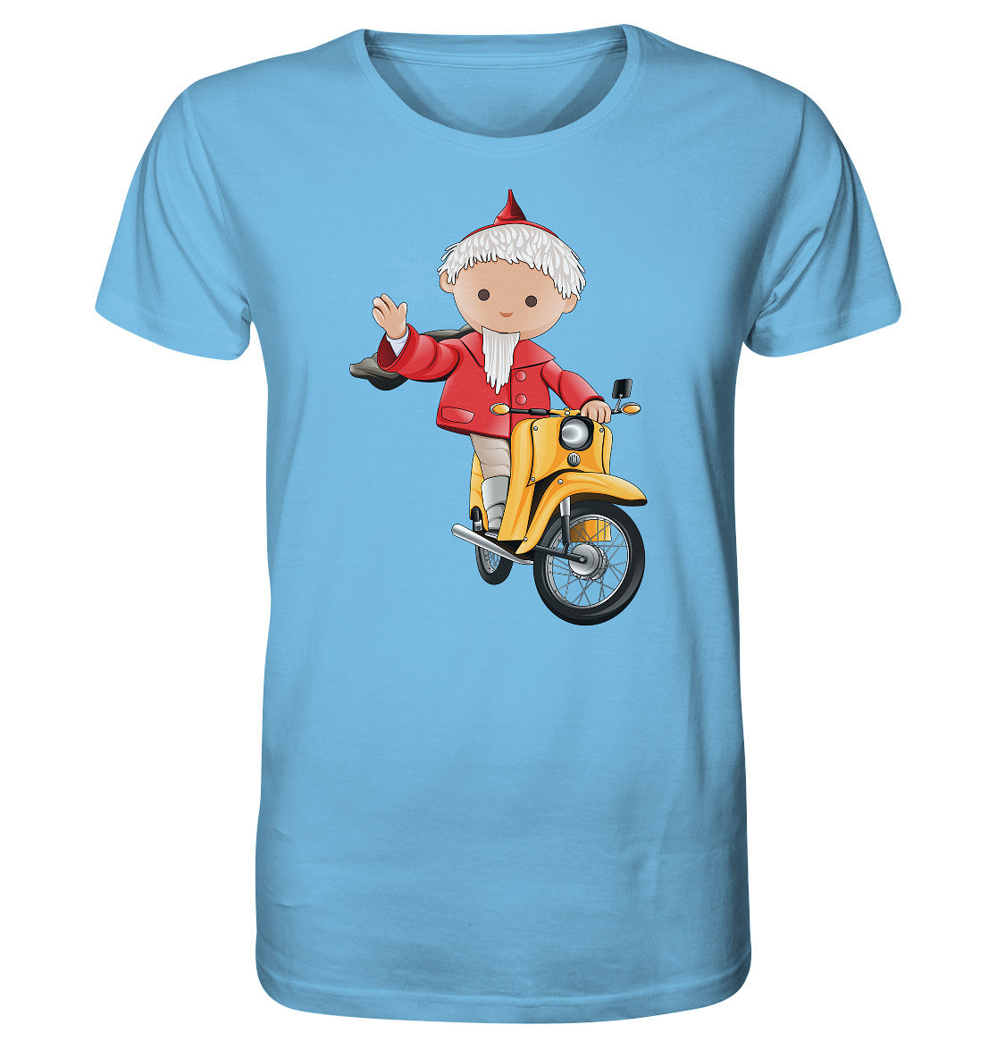 ORGANIC BIO SHIRT UNISEX • UNSER SANDMÄNNCHEN - AUF DER SCHWALBE - ROT (PU-137, 1973)