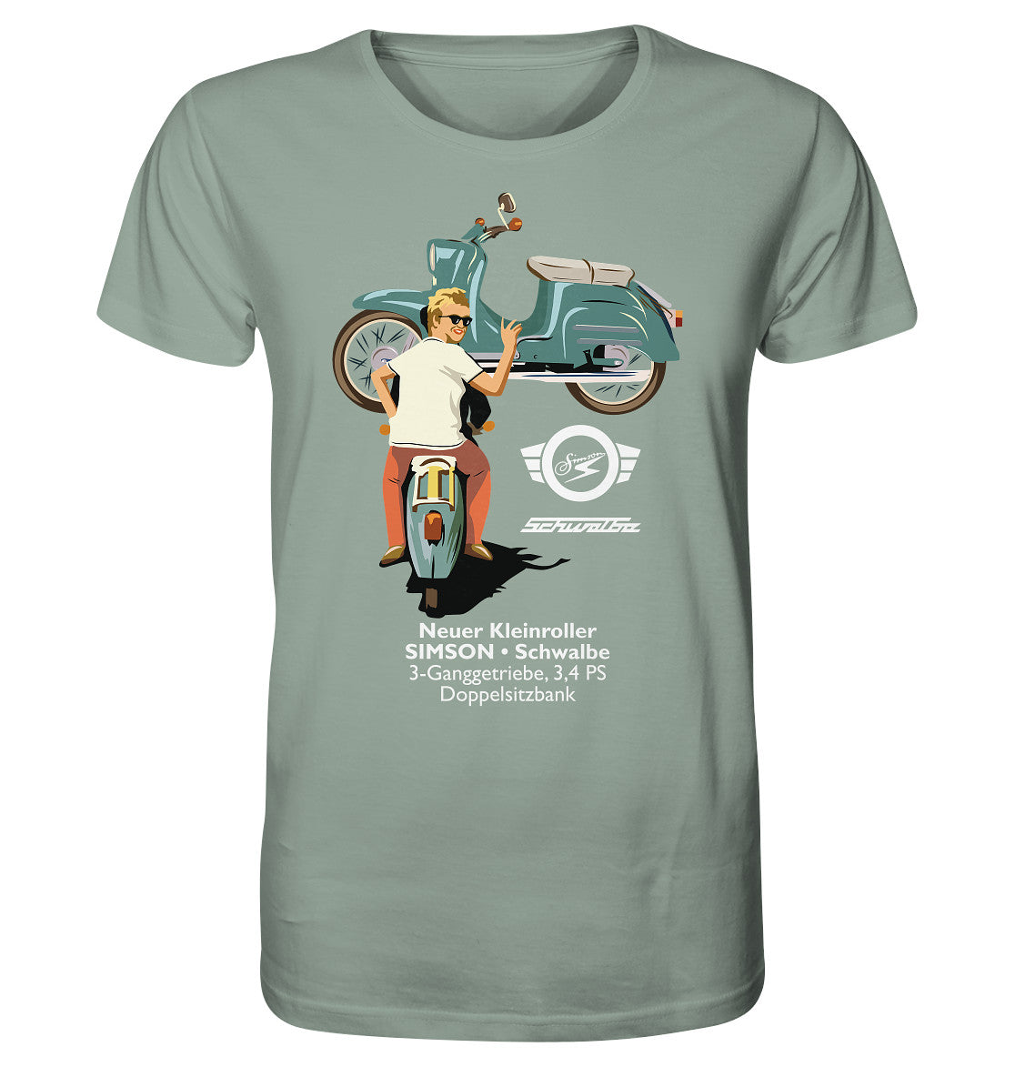 ORGANIC BIO SHIRT UNISEX • SIMSON SCHWALBE - ORIGINAL WERBUNG 1964 - PLAKAT