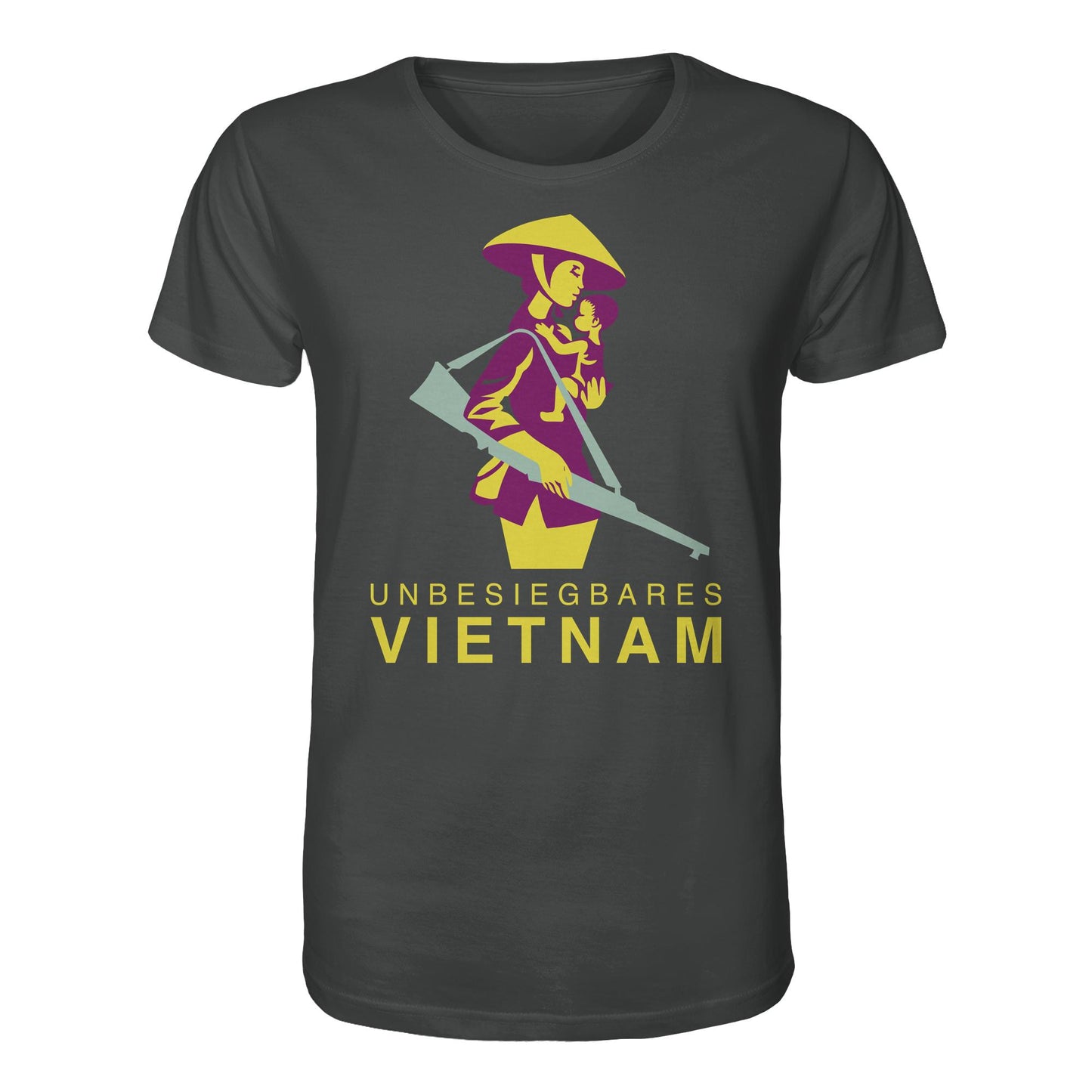 DDR Ostalgie Bio-Shirt Unisex • UNBESIEGBARES VIETNAM (DDR-BRIEFMARKE)
