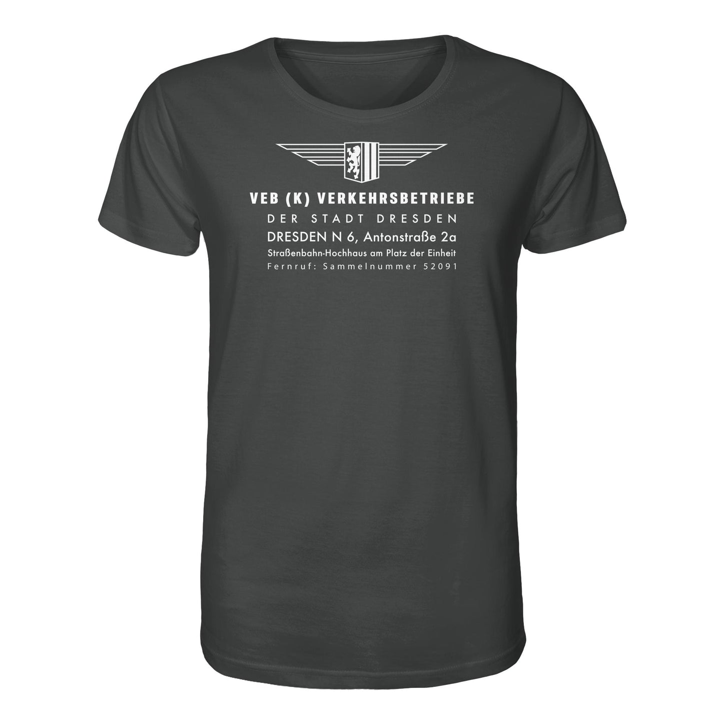DDR Ostalgie Bio-Shirt Unisex • VEB VERKEHRSBETRIEBE DRESDEN