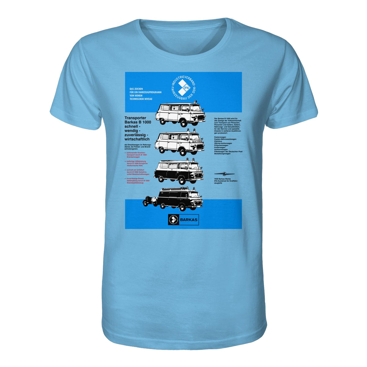 DDR Ostalgie Bio-Shirt Unisex • IFA BARKAS B 1000 (ORIGINAL-PLAKAT)