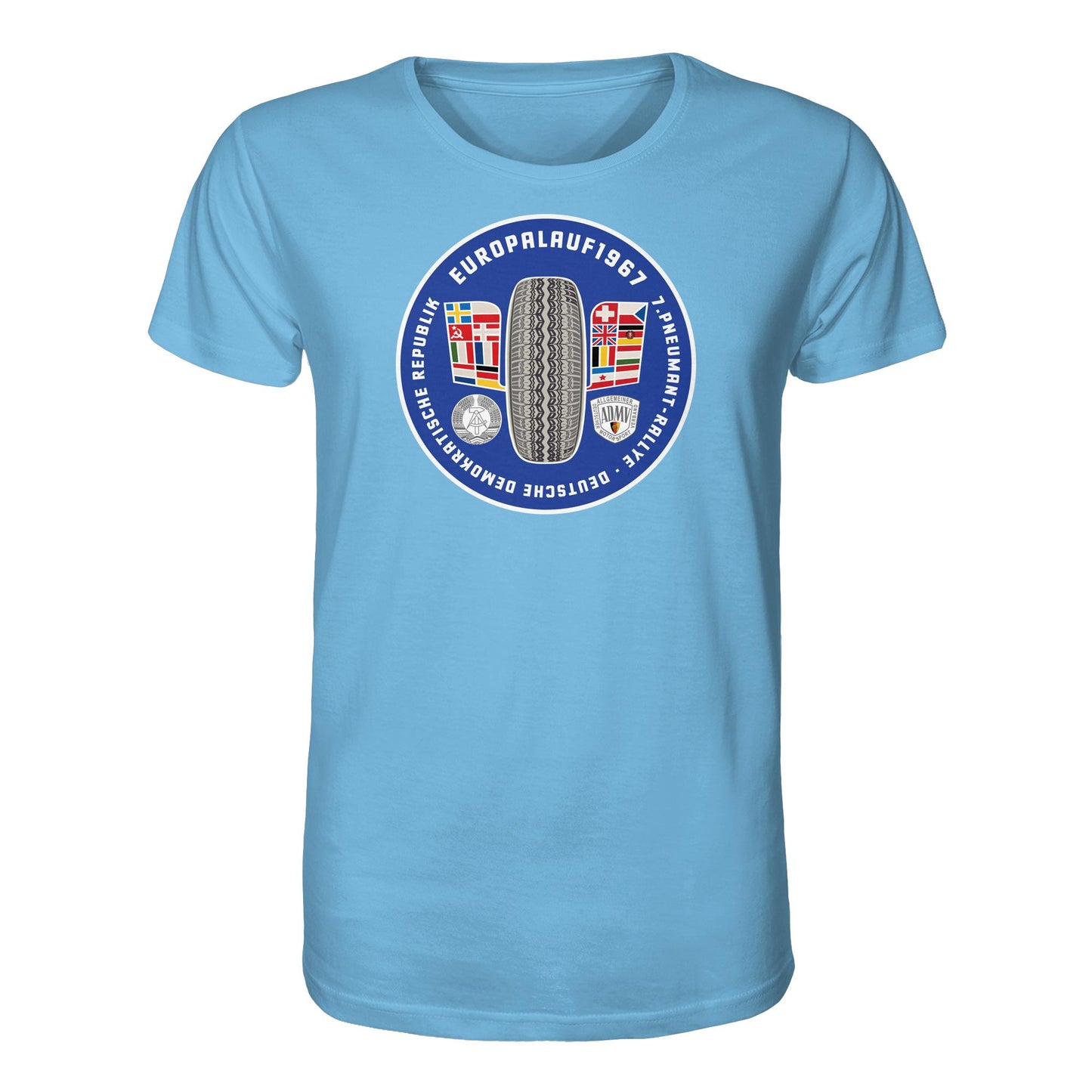 DDR Ostalgie Bio-Shirt Unisex • PNEUMANT RALLYE, EUROPALAUF 1967