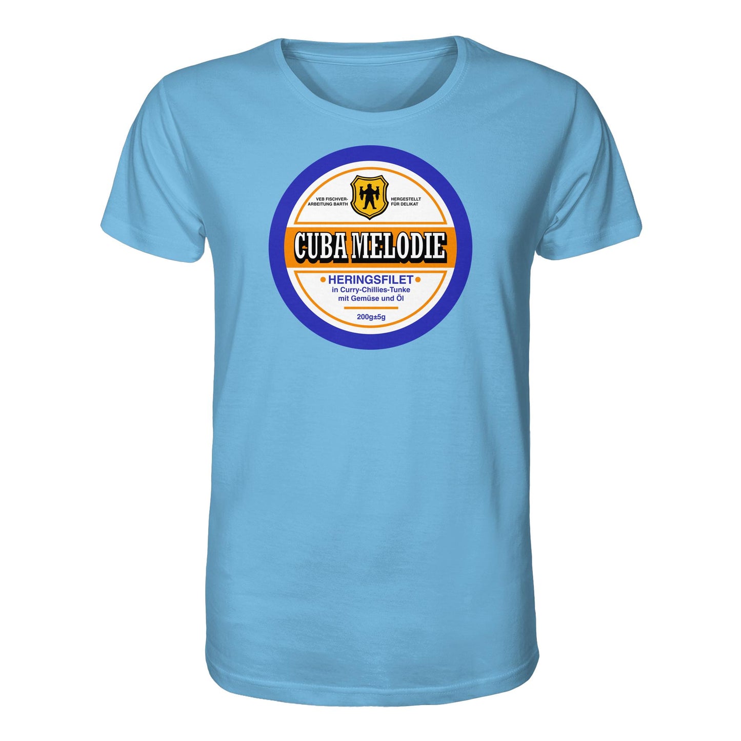 DDR Ostalgie Bio-Shirt Unisex • CUBA MELODIE HERINGSFILET - VEB FISCHVERARBEITUNG BARTH