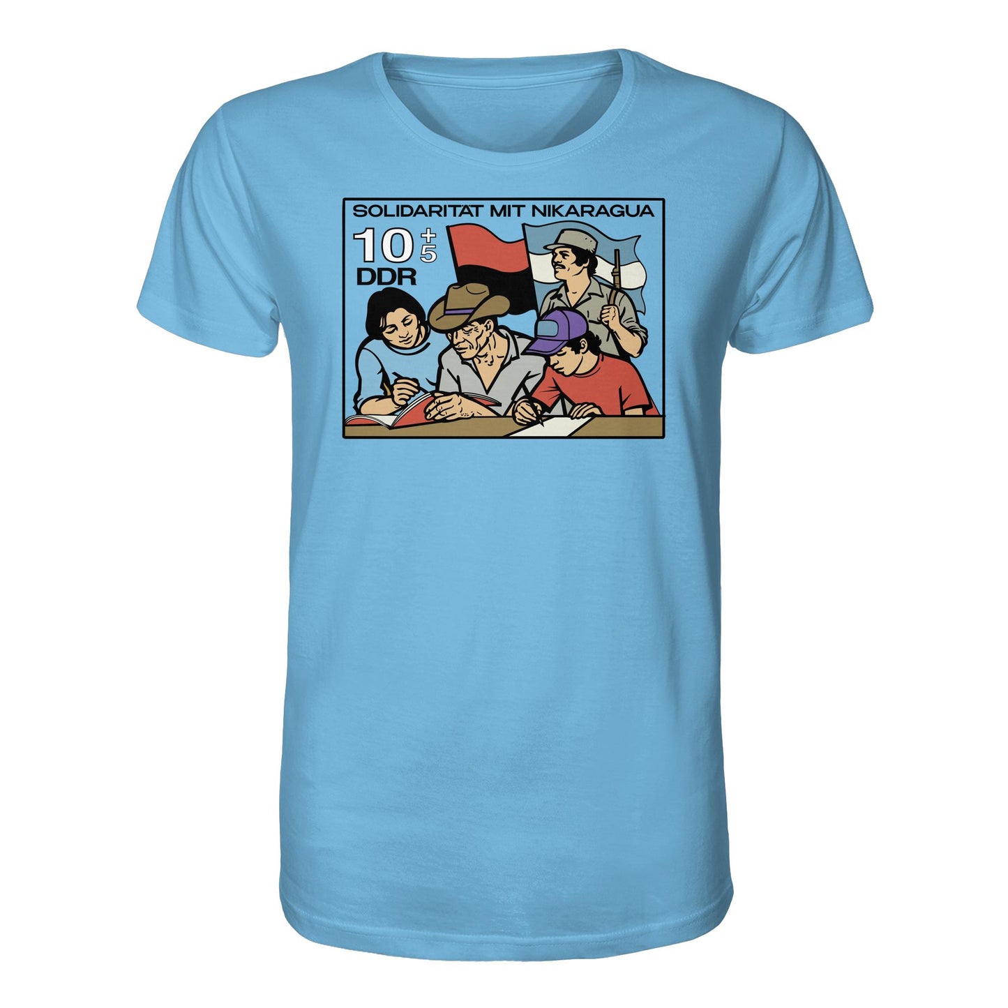 ORGANIC BIO SHIRT UNISEX • SOLIDARITÄT MIT NIKARAGUA (DDR-BRIEFMARKE)