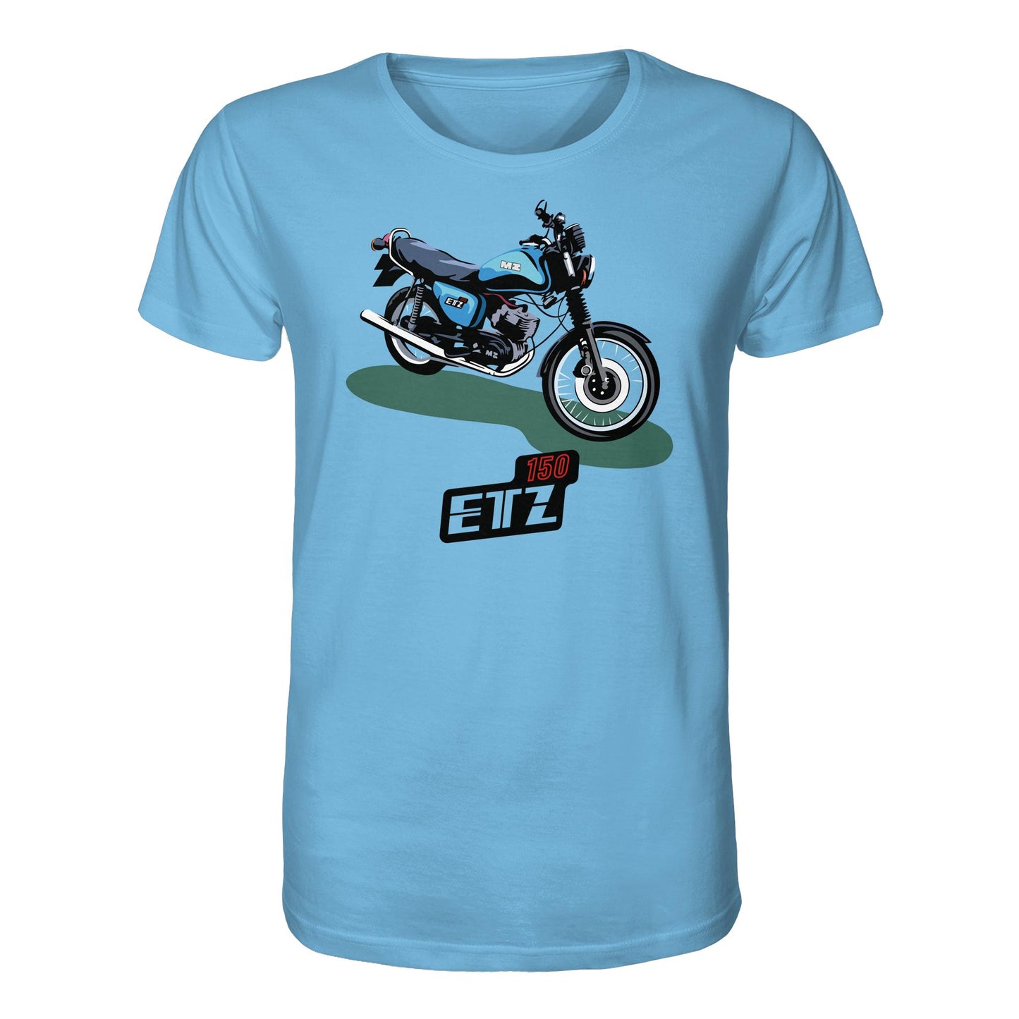 ORGANIC BIO SHIRT UNISEX • MZ ETZ 150 BLAU (ORIGINAL DDR-PLAKAT)