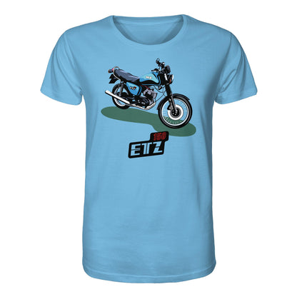 ORGANIC BIO SHIRT UNISEX • MZ ETZ 150 BLAU (ORIGINAL DDR-PLAKAT)