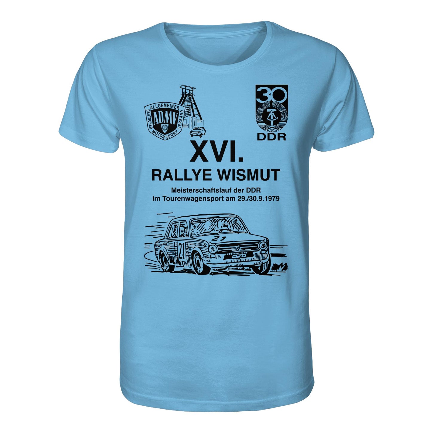 ORGANIC BIO SHIRT UNISEX • 16. RALLYE WISMUT, MEISTERSCHAFTSLAUF DER DDR - 1979