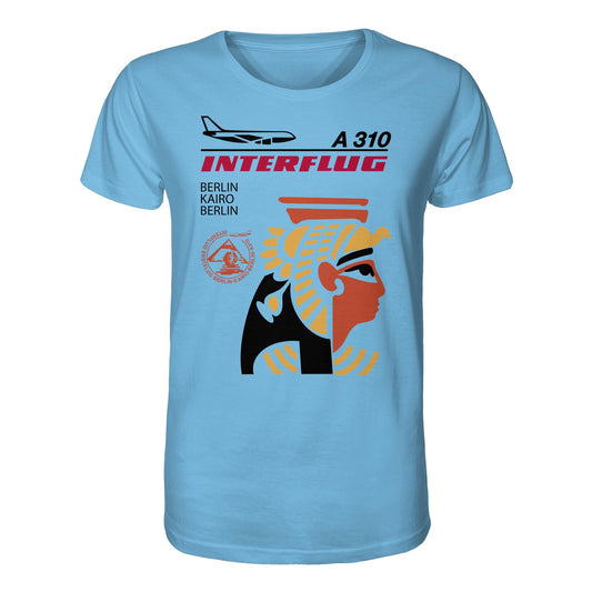 DDR Ostalgie Bio-Shirt Unisex • INTERFLUG BERLIN - KAIRO (ORIGINAL SONDERSTEMPEL)