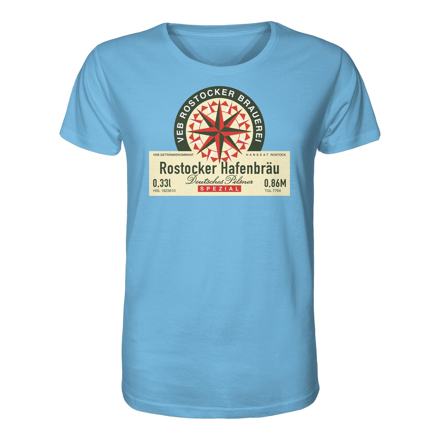 DDR Ostalgie Bio-Shirt Unisex • VEB GETRÄNKEKOMBINAT HANSEAT ROSTOCK - HAFENBRÄU